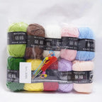 10Pcs 500g 4Ply Milk Cotton Yarn for Knitting Crochet, Wool Cotton Yarn DIY Material Pack for Hand-Knitted Sweaters, Bags, Dolls