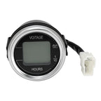 2'' 52MM Car Voltage + Hour Dual Display Gauge LED Digital Meter Waterproof Voltmeter Voltage Meter Volt Detector 12V24V 2 In 1