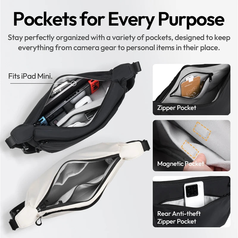 Ulanzı HMN1 Lunar Camera Sling Bag Photography Crossbody Bag for Canon Sony Nikon DSLR Camera Lens with Mini Pouch Divider
