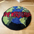 Earth Round Mat Bathroom Mat Anti-Slip Soft Cushion Pad Bedside Carpet Rug Floor Bedroom Doormat Aesthetic Home Room Decor