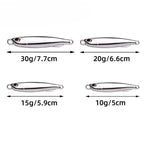 10pcs/pack Fishing Metal Jig Lures 30g 40g Plating Silvery Metal Jig Lure Sea Fishing Bait Fishing Lure Saltwater Bass Tackle