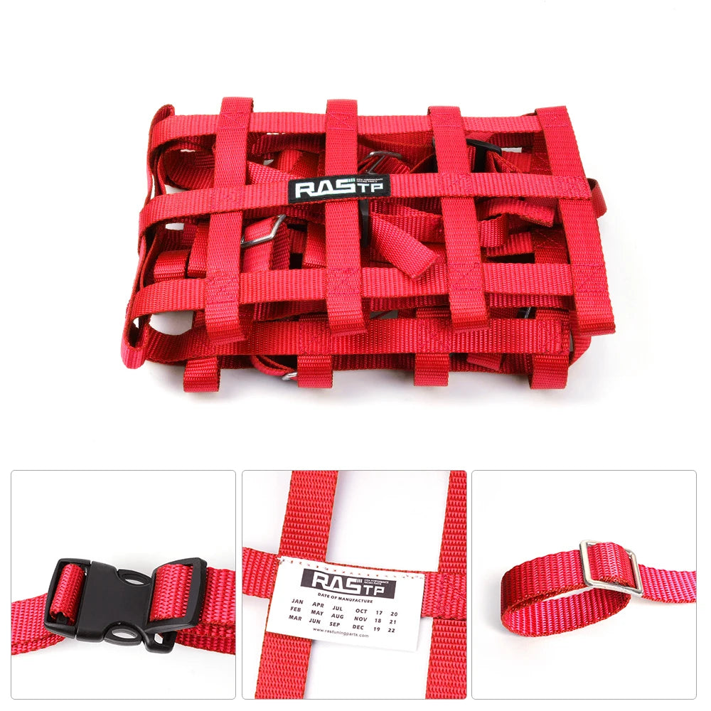 RASTP-Universal 45/50CM*60CM-2CM Nylon Car Racing Window Net Racing Rally Safety Equipment Window Protect Belts Safety BAG054