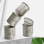 Naturehike Outdoor Titanium Cup Lightweight Portable Tea Coffee Cup Folding Handle Camping Water Mug for Hiking Travelling
