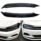 2pcs/set Front Headlight Eyelids Eyebrow Trim Decoration Sticker for VW Polo MK6 2019-2022 Molding Lamp Eyebrow Strips Lid Cover