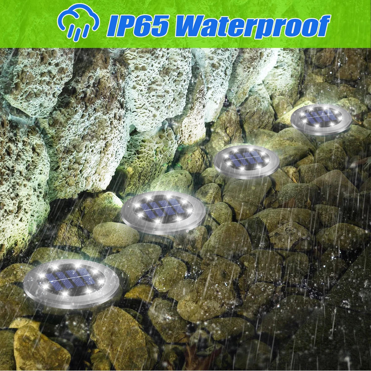 8pcs Solar Outdoor Lights Yard Driveway Step Decor Light Waterproof Solar Pathway Lights Bright In-Ground 8led Solar Garden Lamp