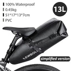 NEWBOLER Bicycle Bag Waterproof 13L Large Capacity Bicycle Saddle Bag Bicycle Foldable Tail Bag Mountain Bike Road Luggage