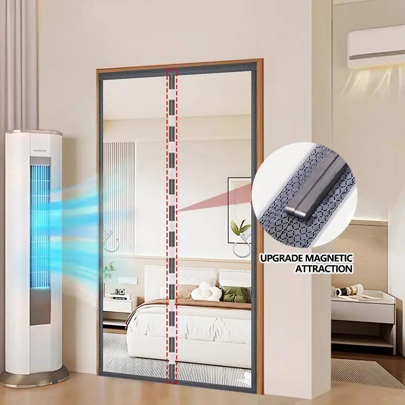 Transparent magnetic windproof thick partition curtain, household oil fume proof air conditioning curtain, no drilling required