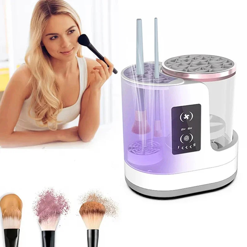 USB Electric Makeup Brush Cleaner Portable 3 In 1 Makeup Brushes Cleaner Drying Rack Lazy Cleaning Brush Washer Quick Dry Tool