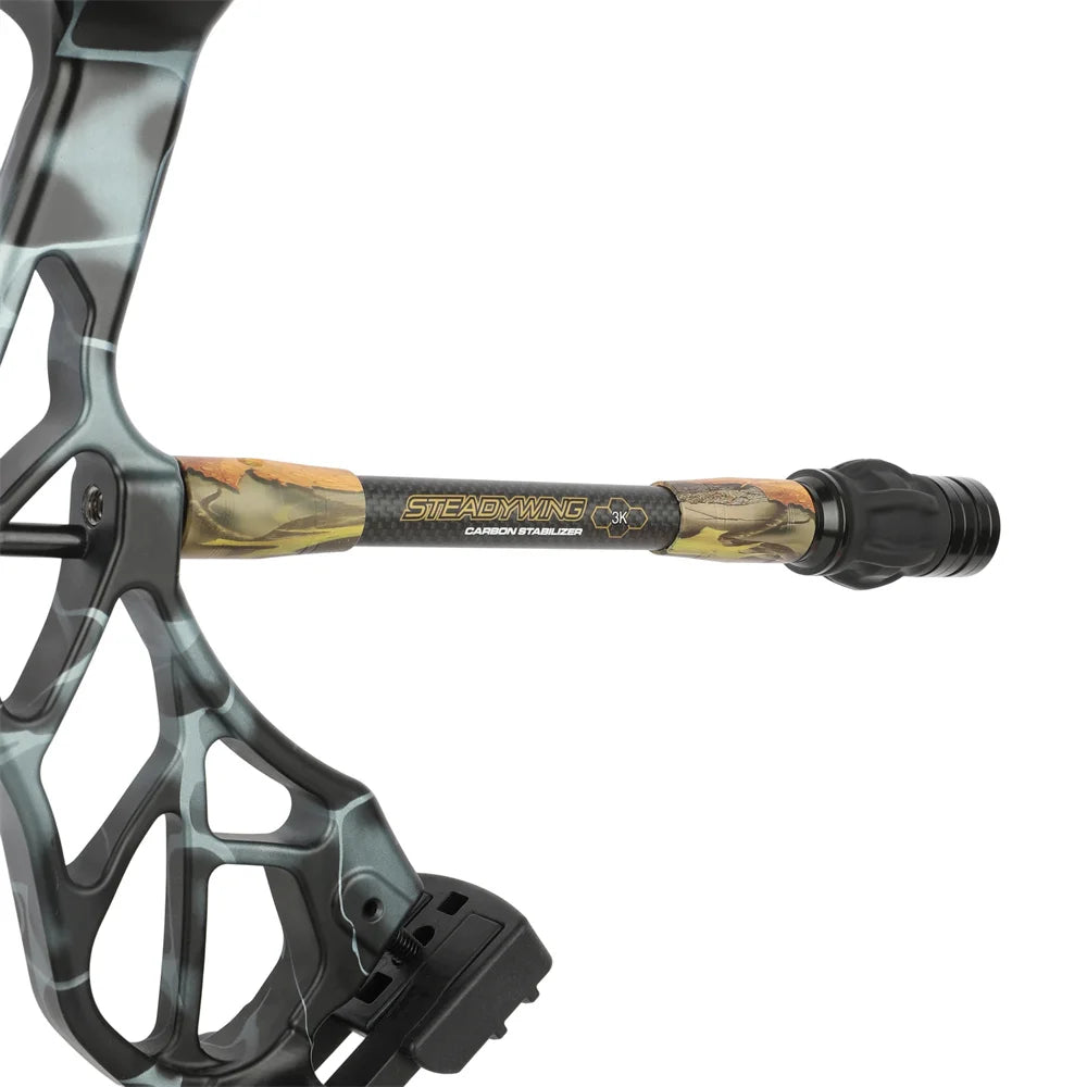 Archery Bow Stabilizer 3K Carbon Fibre Rod Stainless Steel Counterweight Bow Arrow Hunting Shooting Target Damper Shock Absorber