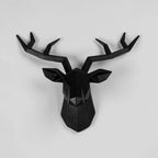 Deer Head Sculpture Animal Statue Figurines Wall Hanging Creative Elk  Art Antlers Statuette for Office Decoration Wall Mount
