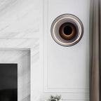 LED Glass Wall Sconce, Amber or Smoke Gray Shade, Warm White Light, Indoor Wall Lamp