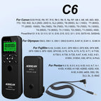 AODELAN WTR-2 Wireless Timer Lapse Intervalometer Remote Control Shutter Release For Canon Nikon Sony Panasonic Fujifilm Cameras