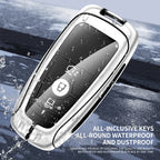 Metal Leather Car Key Case Cover Protector For Ford Raptor F150 Explorer Mustang Fusion Escape F250 F350 F450 RAPTOR Auto Parts