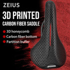 ZEIUS 3d Printed Bicycle Carbon Saddle Carbon fiber Comfortable Bicycle Saddle MTB Road bike Seat Saddle cushion Cycling parts