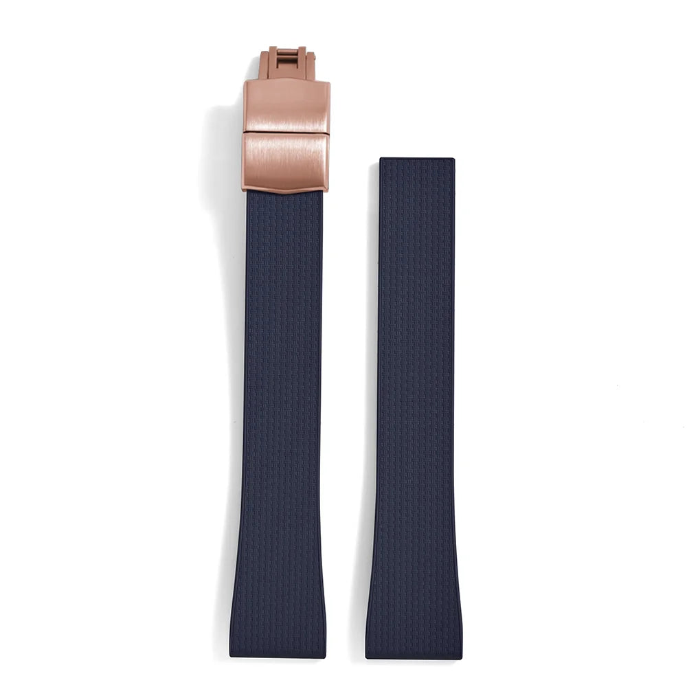 Original Stripess CTS FKM Rubber Watch Strap 20mm For D-elug FKM CTS Watchband Quick Release Silver Butterfly Buckle Cut To Size