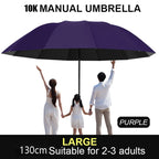 130cm Extra large triple fold rain and rain umbrella Effective rain protection Effective wind resistance UV resistance