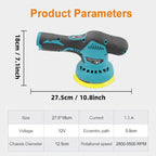 2800-5500RPM Electric Car Polisher 12V 5inch Wireless Auto Waxing Polishing Machine with Sponge Wool Pads Car Polish Waxing Tool