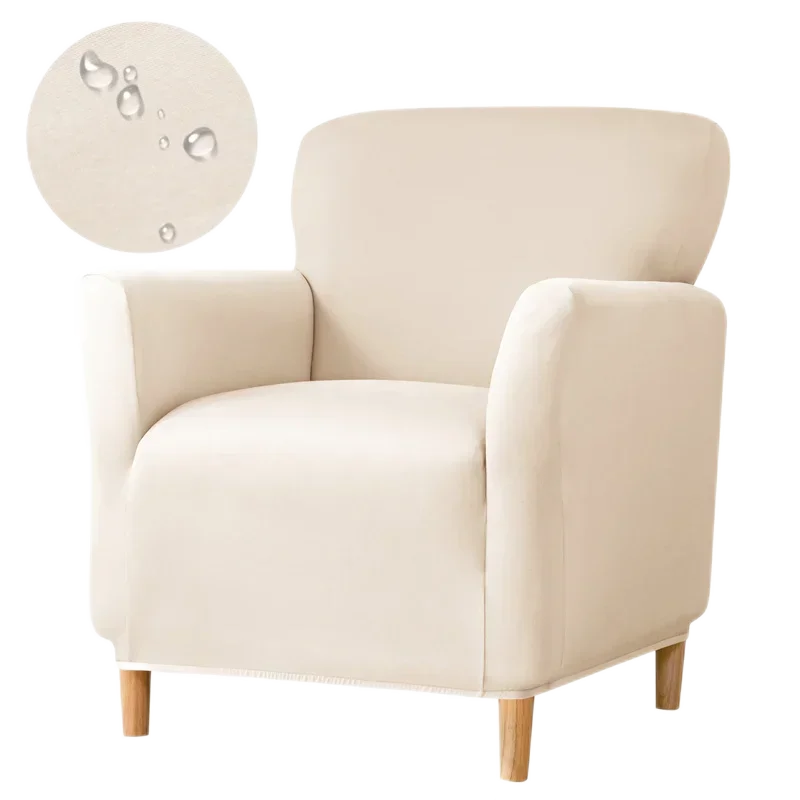 Stretch Spandex Tub Chair Cover Water Repellent Elastic Club Sofa Covers Solid Color Relax Single Armchair Slipcover Bar Counter