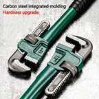 8/10/12/14 Inch Heavy-Duty Steel Pipe Wrench Set, Adjustable Straight Plumbing Wrench with Soft Grip Handle