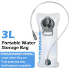 NEWBOLER Hydration Water Bladder Reservoir Bag, PEVA, 1.5L 2L 3L, Transparent/Grey