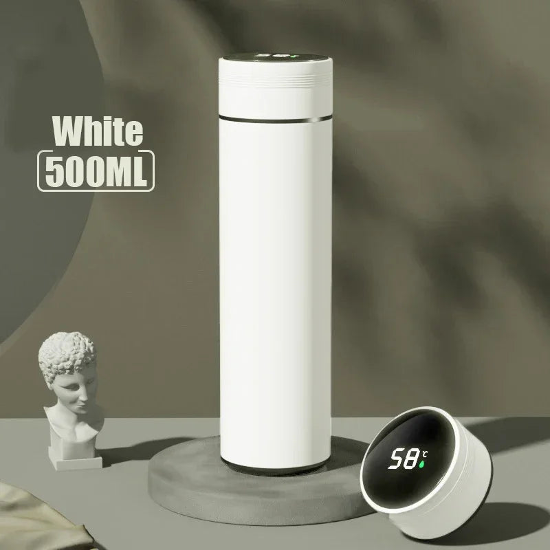 500ml Stainless Steel Thermos Cup with Temperature Display Outdoor Vacuum Insulated Divided Bottle Travel Mug Fathers Day Gift