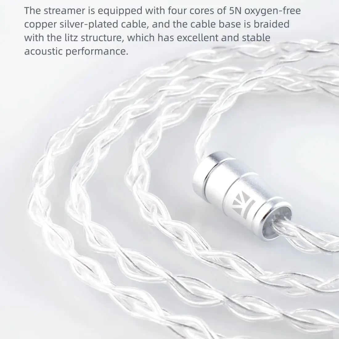 KBEAR STREAMER Handmade Molded Single Dynamic In-Ear HiFi Headphones 10MM PEK diaphragm DD 5N silver-plated wire craft