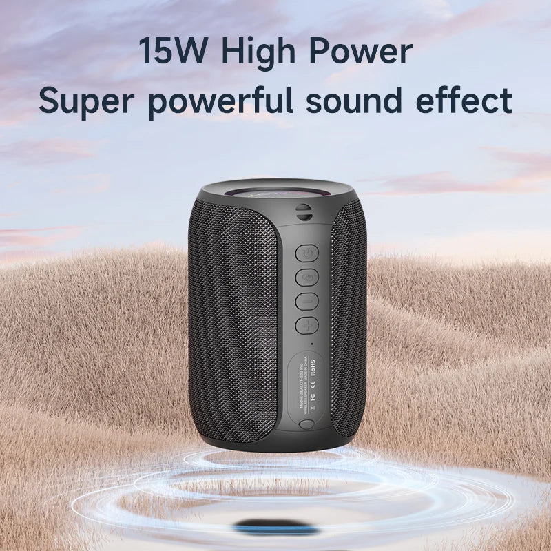 Zealot S32PRO Bluetooth Speaker with Bass, LED Lights, Waterproof Outdoor, Black