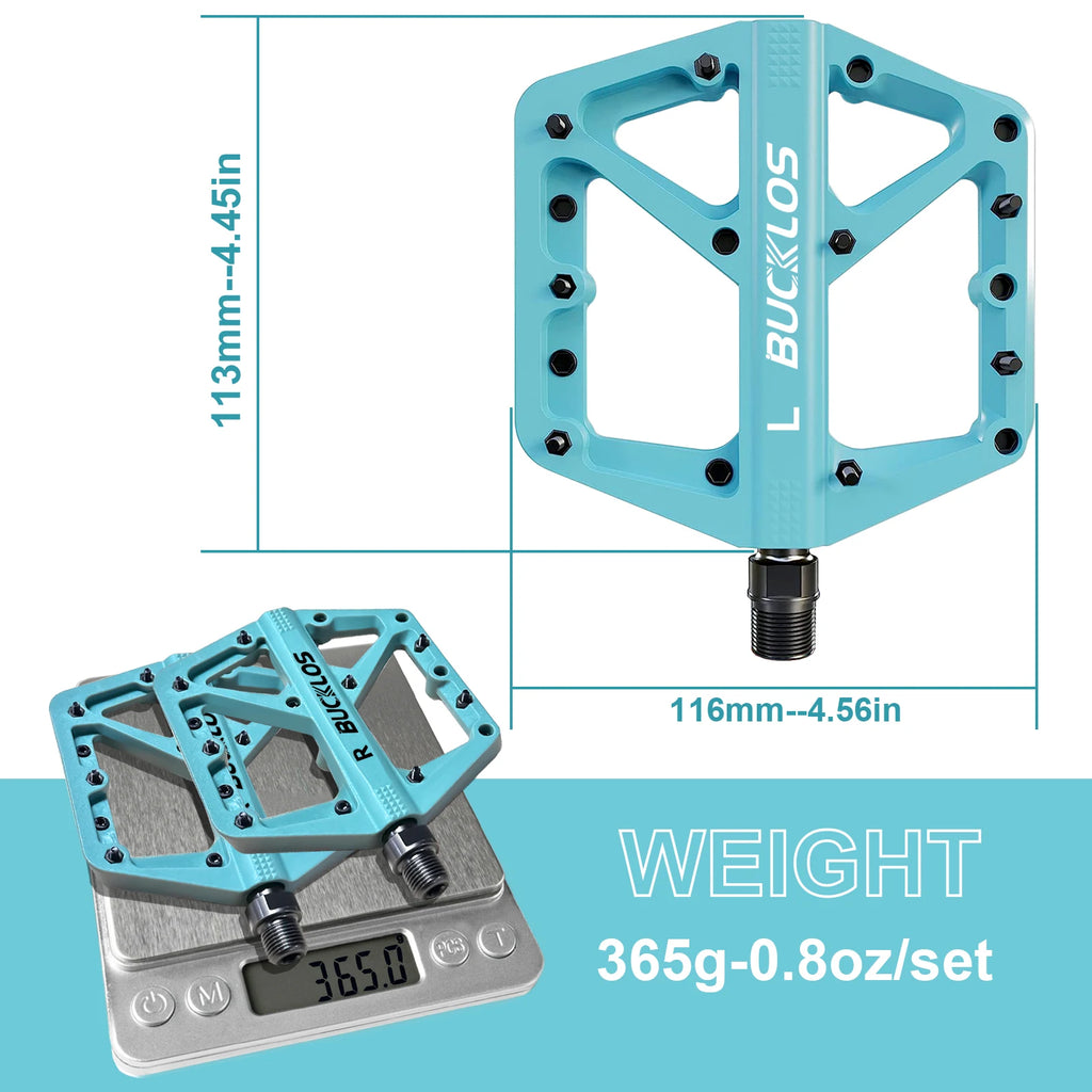 BUCKLOS Pedals DU Bearing Bicycle Pedal Platform Ultralight Nylon Road Mountain Bike Pedal Non-slip MTB Flat Pedals Bicycle Part