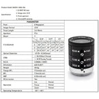 WGWK 4K 12MP CS Mount CCTV Lens 1/1.8" Format Manual Iris 5-50mm Industrial Zoom Lens For Machine Vision Surveillance IP Camera
