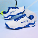 Men's Badminton Shoes Non-Slip Court Sneakers, Wear-Resistant, Blue/Orange or Deep Blue, 36-46