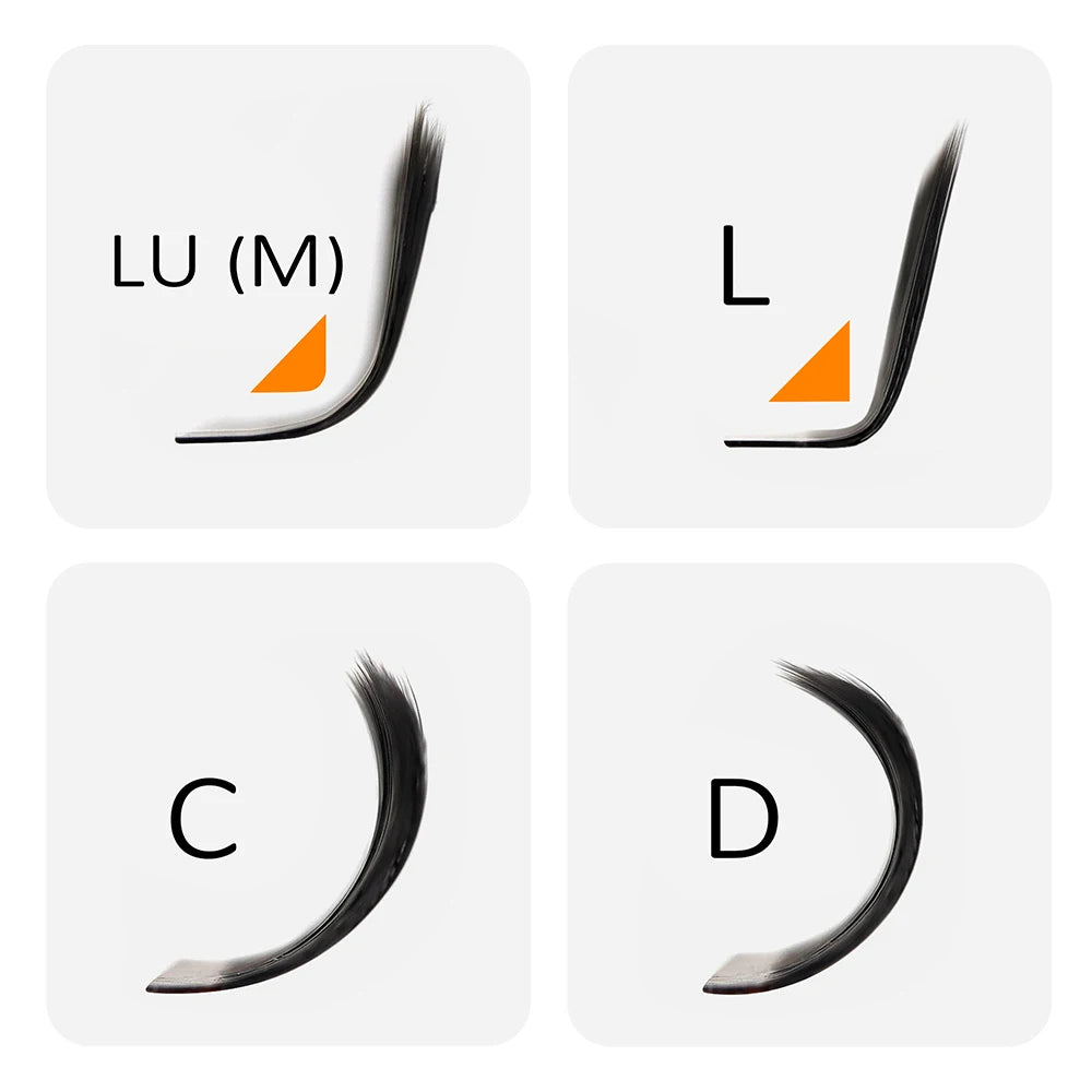 MASSCAKU L LU M Curl YY/W Shape Eyelash Extension Soft Lightweight Faux Mink Fibers 0.07mm Thickness 8–15mm Natural Volume Look