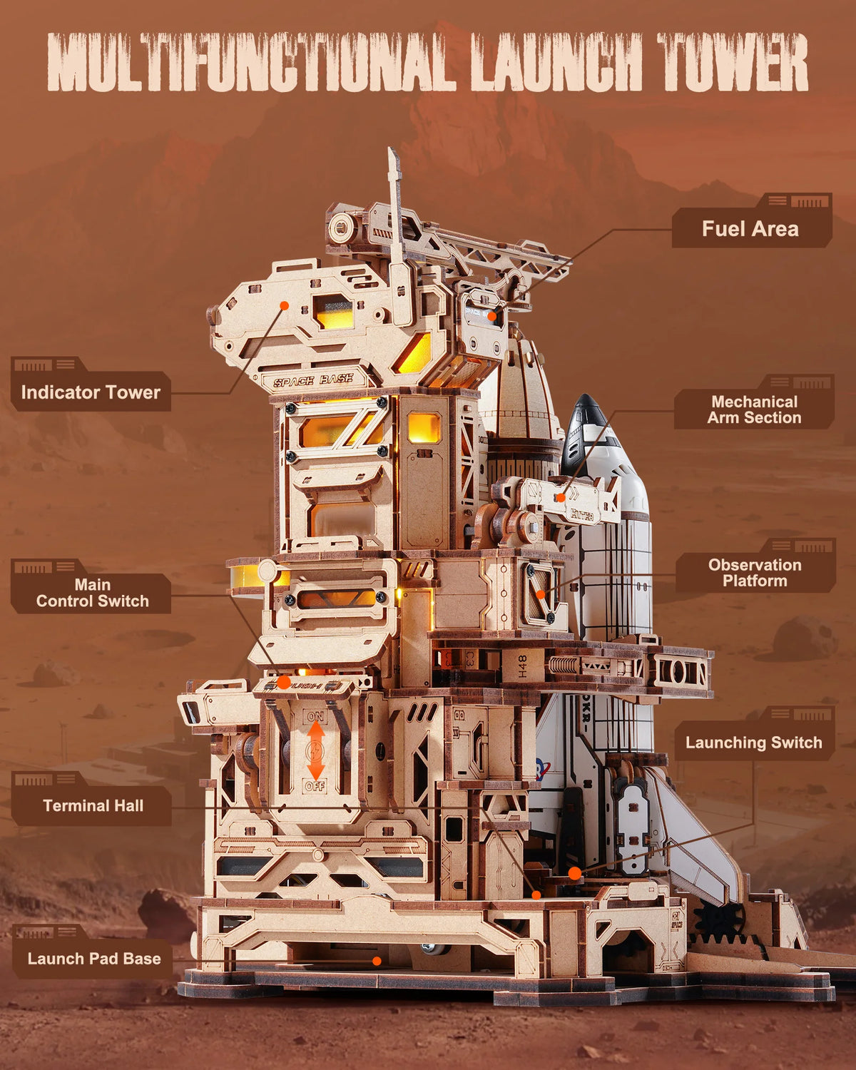 Robotime Rokr 3D Wooden Puzzle Space Shuttle Model Kits For Adults To Build STEM Toy Gift LKA02