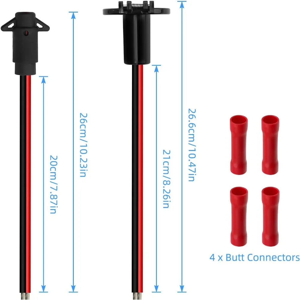 Trolling Motor Plug 12v/8 Gauge/2 Wire Trolling Quick Connector for Electric Boat Motor Electrical Trolling Plug Socket Set