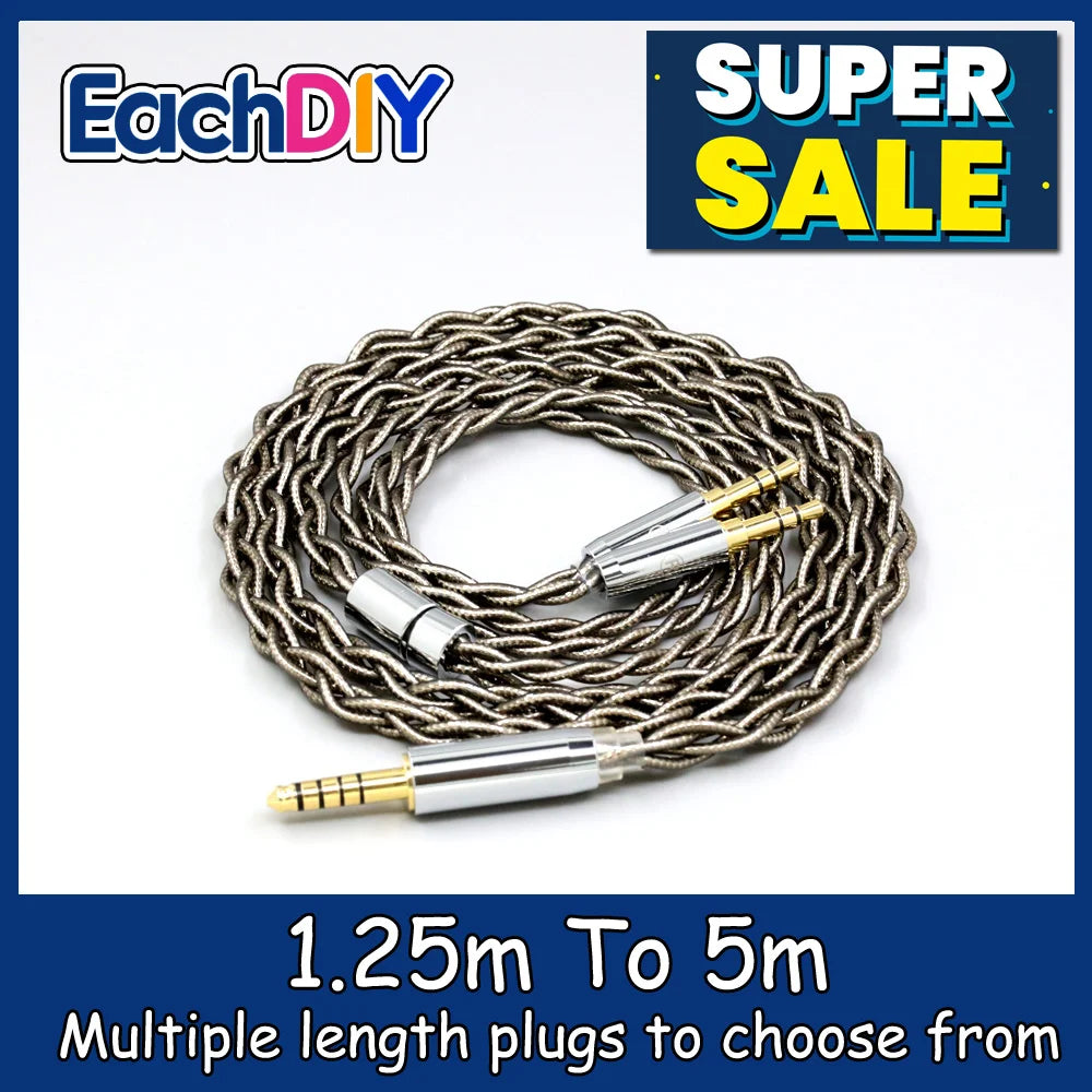 99% Pure Silver Palladium + Graphene Gold Earphone Cable For Hifiman Sundara Ananda HE1000se V2 V3 HE6se he400se Arya He-35x XS