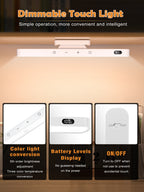 WILLED 5W Remote Touch Table Lamp Magnetic Desk Lamp 2500mAh Rechargeable Battery for Reading Cabinet Mirror Bedside Night Light