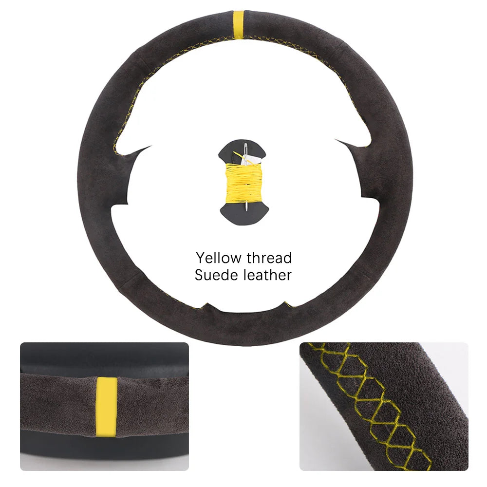 Custom For Mercedes Benz W176 W246 A-Class C-Class W204 C117 C218 X218 W212 C207 Car Steering Wheel Cover Microfiber Leather