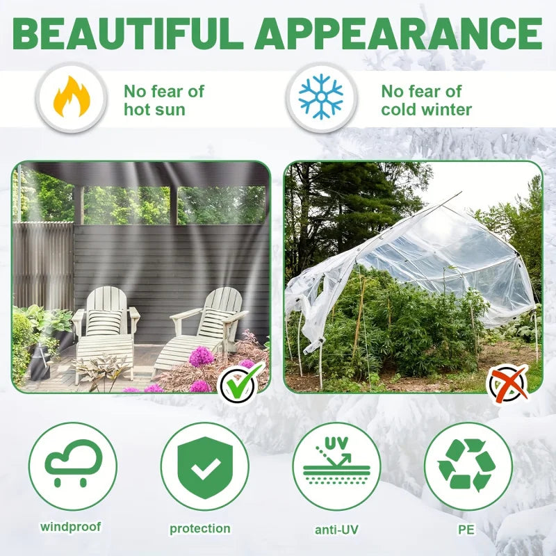 2X3m 2X4m Highly Transparent Waterproof Tarpaulin Special for Greenhouses Chicken Coop Sunshade Camping Rain Cover Designed with