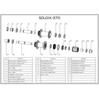 GOLDIX M370 36T Ratchet Bicycle Hubs 28 Hole J-Bend Spoke Center Lock Disc Brake Mountain Bike Hub HG/XD/MS 4pcs Seal Bearing