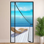 Magnetic Door Screen Mosquito Net Curtain Auto-Close Mesh, Black, Custom Size 100-105cm Wide