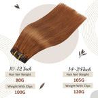 Full Shine Clip-In Human Hair Extensions Remy Double Weft 7pcs 105g Jet Black 12-24in