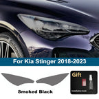For Kia Stinger 2018-2023 Smoke Black High-Gloss Pre-Cut TPU Headlight Protective Film PPF Anti-Scratch Vinyl Wrap Cover Kit