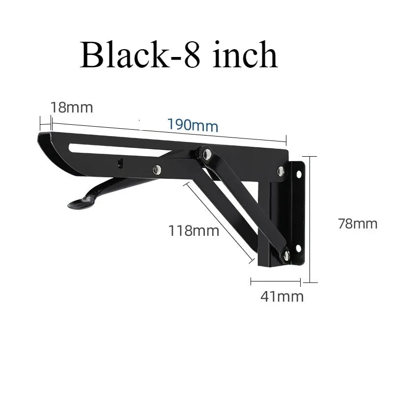 2pcs 8-20inch Stainless Steel Folding Angle Bracket Triangle Shelf Heavy Support Adjustable Wall Mounted Bench SilverWhite Black