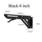 2pcs 8-20inch Stainless Steel Folding Angle Bracket Triangle Shelf Heavy Support Adjustable Wall Mounted Bench SilverWhite Black