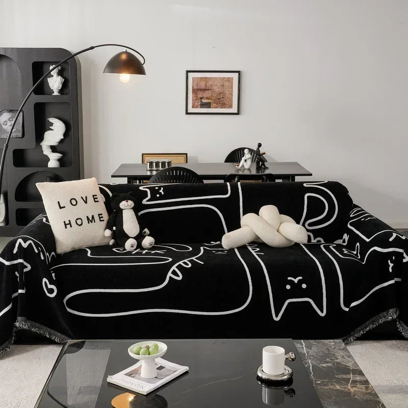 Nordic Style Advanced Sofa Towel Chenille Sofa Cover Cloth All Seasons Universal Anti-cat Scratch Sofa Cover Sofa Blanket