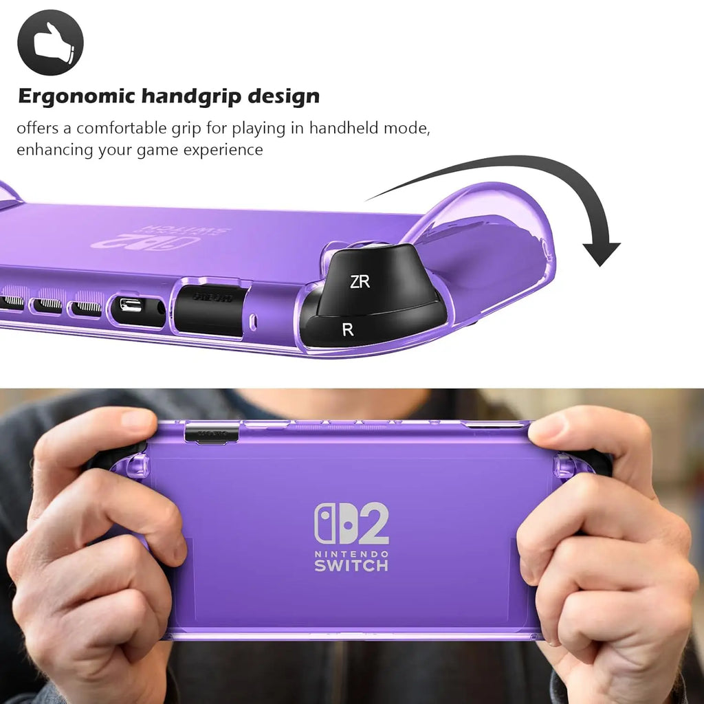 Protective Case for Switch 2 (2025), NS 2 TPU Cover Protector, Anti-Scratch, Shock-Absorption, Ergonomic Grip Design For NS2