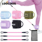 LOOGDEEL Resistance Bands Set Ankle Straps Adjustable Foot Support Padded Cuff Ankle Weight Leg Training Brace Yoga Sport Tool