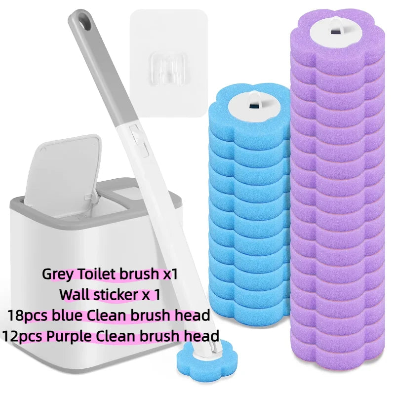 Disposable Toilet Brush Cleaner WC Replacement Sponge Pad Toilet Cleaning Brush Refills Bathroom Cleaning Accessories