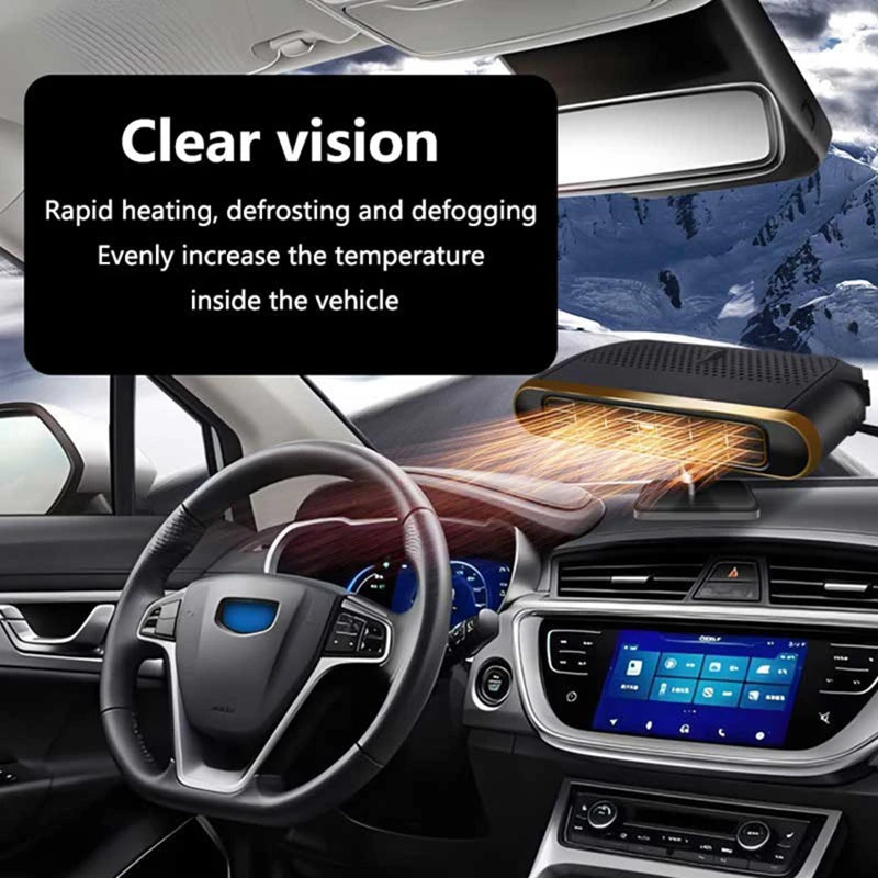 Electric Car Heater Air Cooler Fan 12V Portable Demister Defroster Heating Fan 200W Dryer Windshield Defogging Accessroie
