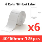 Niimbot  B1 White Sticker 3/5/10 Rolls Waterproof Paper Adhesive Label White Anti-Oil For B1 B21 Mini Thermal Printer Tape