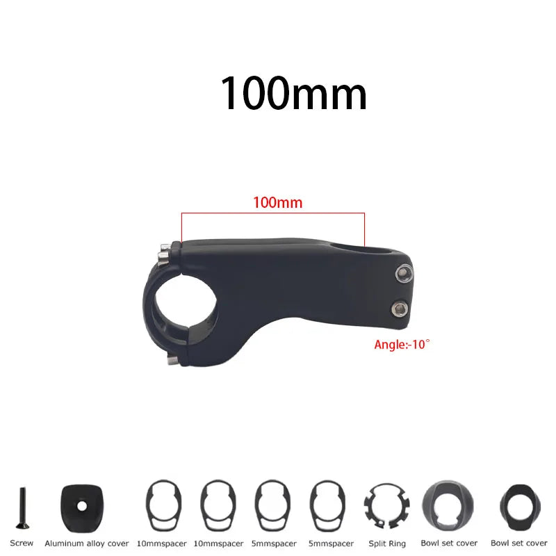 bike Carbon stem -17°-10° Degree mountain road bike full carbon inner stem 60MM-120MM fork 28.6mm bicycle handlebar 31.8mm